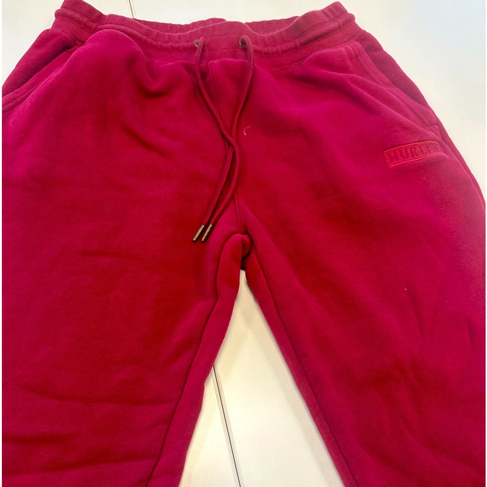 Hurley thick soft cotton sz L sweatpants rare EUC burgundy